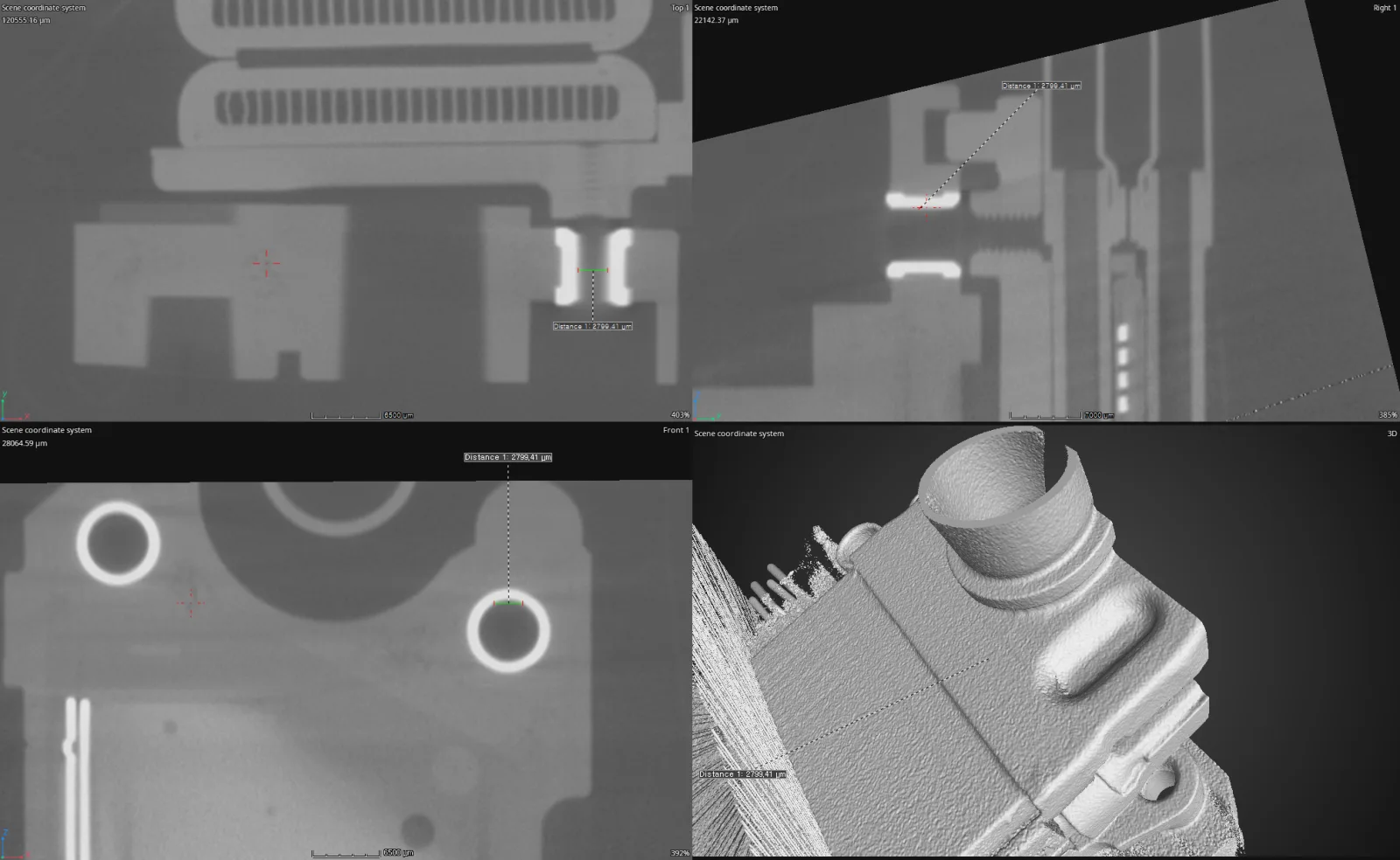 3D CT 비파괴 내부결함검사 — 전기차 복합 소재 부품 단층 영상